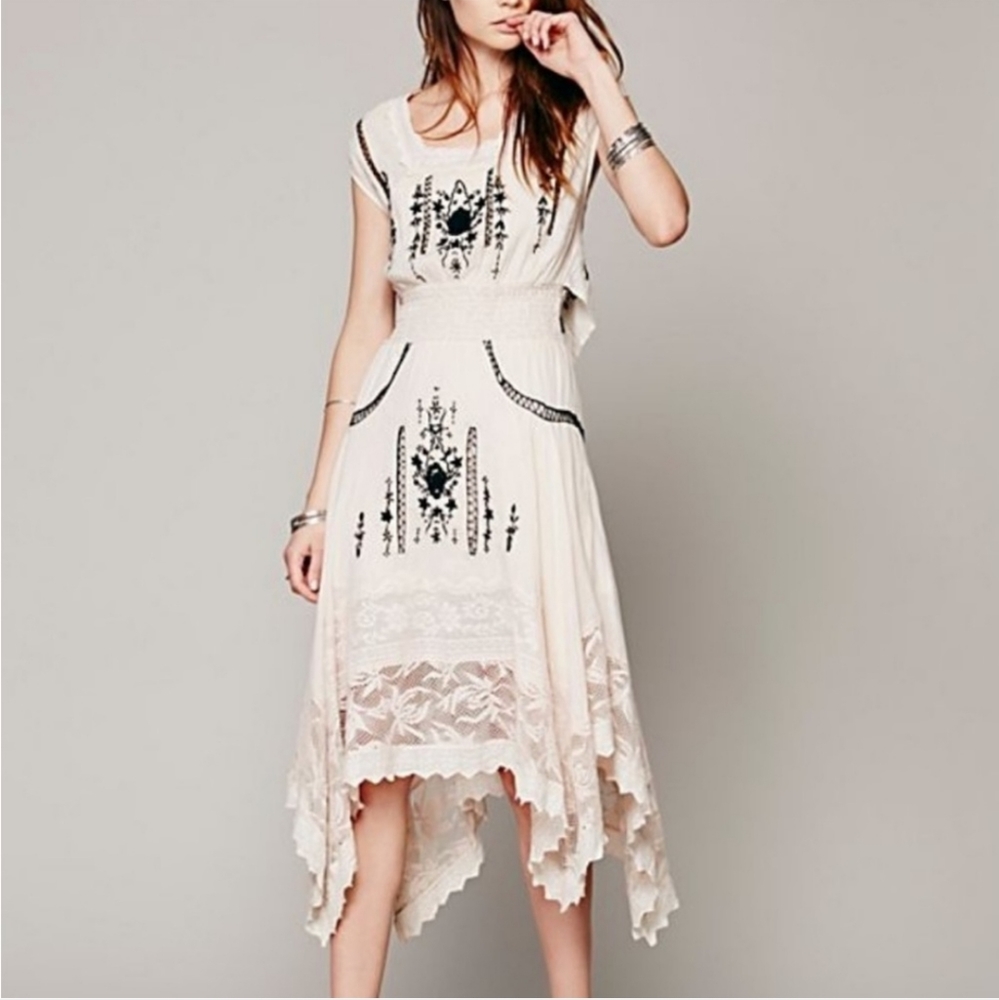 Free People Embroidered Boho Dress